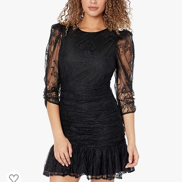 ASTR the Label Rosalind Black Lace Fitted Mini Dress || Revolve Small - Picture 1 of 7